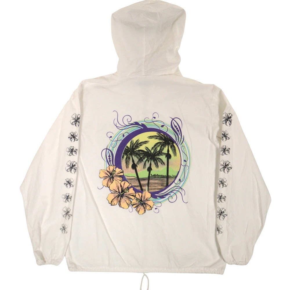Vintage Yacht Club Windbreaker Kona Hawaii Graphic Zip Up White Cotton Men S